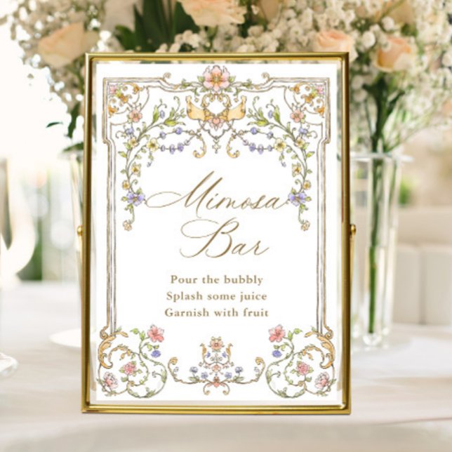 Ornate Victorian Grace Blommigt Mimosa Pub Sign Poster (Skapare uppladdad)