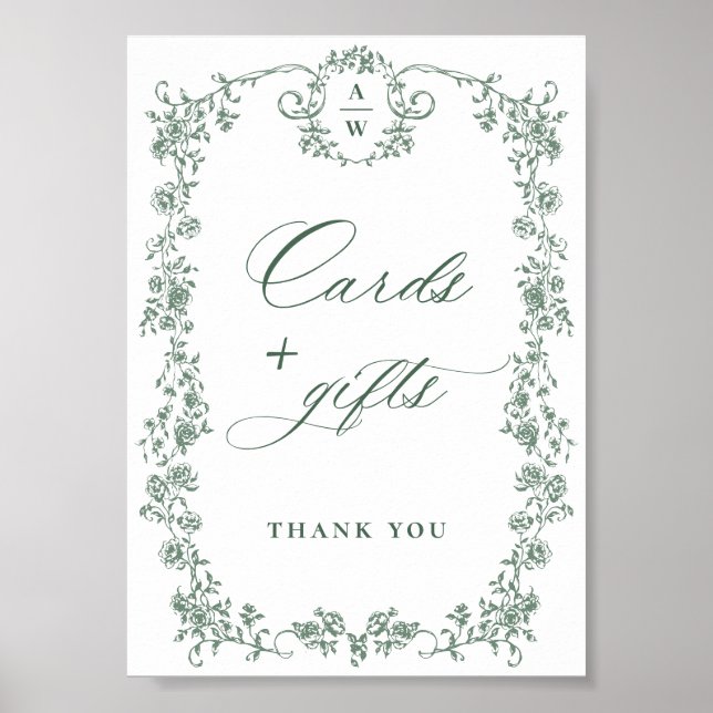 Ornate Victorian Grace Flower Cards and Gifts Poster (Framsidan)