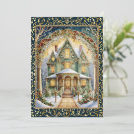 Ornate Victorian Holiday Party Inbjudningar