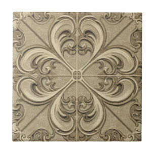Ornate Victorian Motif Design Kakelplatta