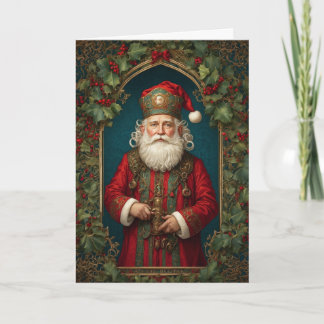 Ornate Victorian Old St. Nick-julkort Tack Kort