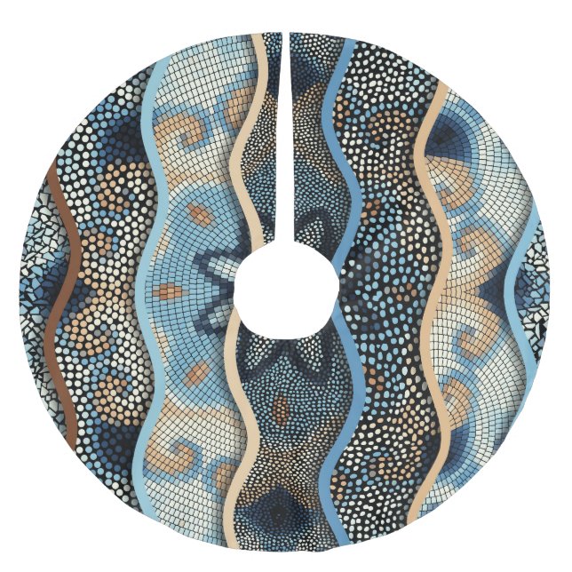 Ornate Vinkarare: Mosaic Tile Struktur. Julgransmatta Borstad Polyester (Framsidan)