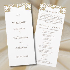 Ornate Vintage Baroque-Bröllopsprogrammet Program