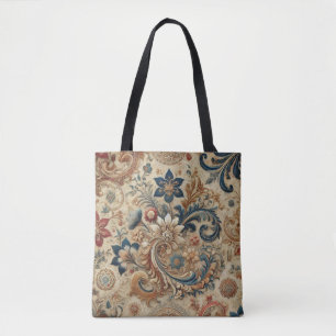 Ornate Vintage Blommigt Brocade Mönster 2 Tygkasse