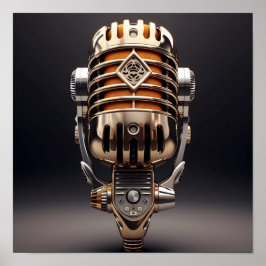 Ornate Vintage Microphone Poster