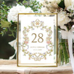 Ornate Vintage Ram Bohemian Flowers Bröllop Bordsnummer<br><div class="desc">Om du vill göra ytterligare anpassningar klickar du på "Anpassa den här mallen" och sedan på "Redigera med Design Verktyg". Snyggten kan redigeras enkelt för att använda bröllop-mallar,  fler objekt finns i butiken (inbjudningar,  osa,  tackkort,  papper och dekoration). Kontakta mig om du behöver hjälp eller matchande artiklar.</div>