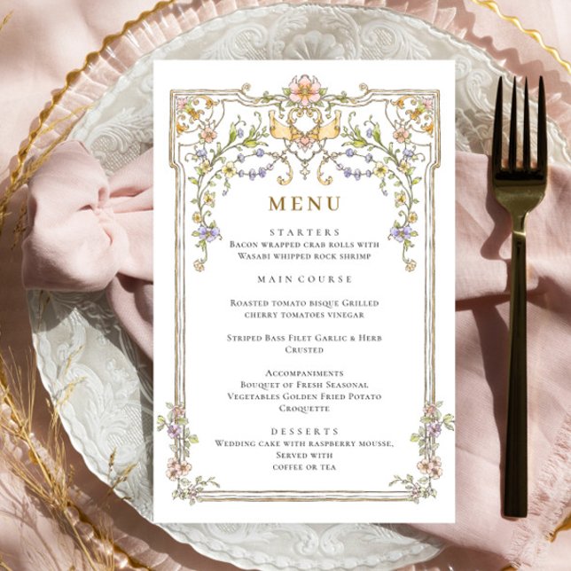 Ornate Vintage Ram Boho Bröllop Dinner Menu (Skapare uppladdad)