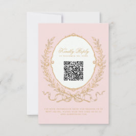 Ornate Vintage Rosa Paris QR Code OSA kort