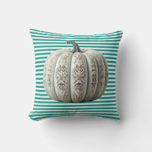 Ornate White Pumpkin Pillow