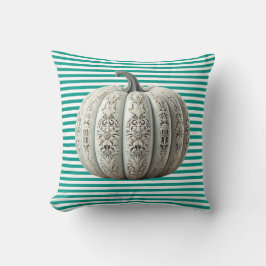 Ornate White Pumpkin Pillow Kudde