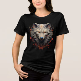 Ornate Wolf Face – Floral Fantasy Design T Shirt