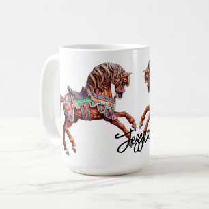 Ornate Wooden Carousel Horse Kaffemugg