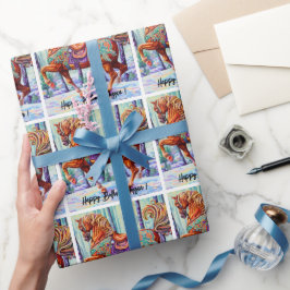 Ornate Wooden Carousel Horse Presentpapper