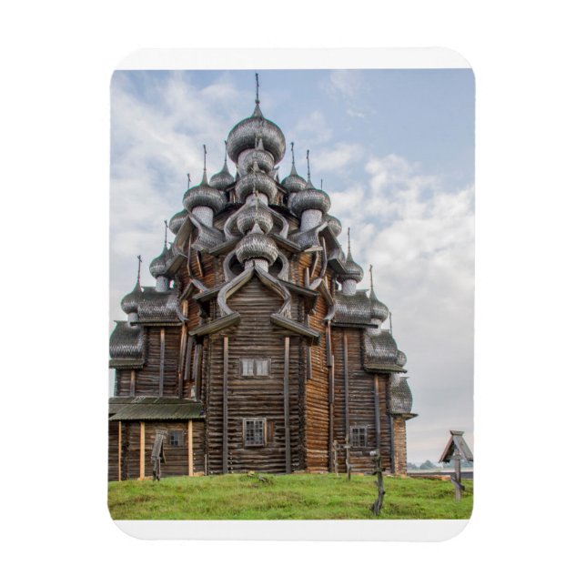 Ornate wooden Church, Ryssland Magnet (Vertikal)