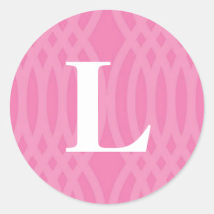 Ornate Woven Monogram - Brev L Runt Klistermärke