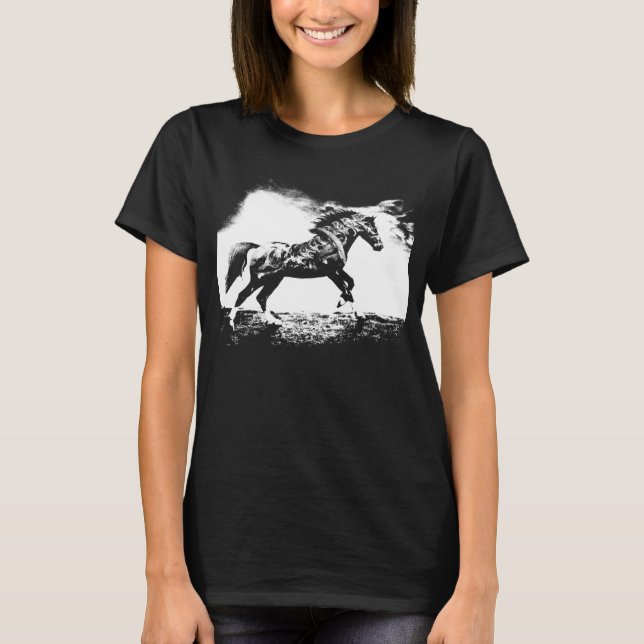 Ornated hästT-tröja Tee Shirt (Framsida)