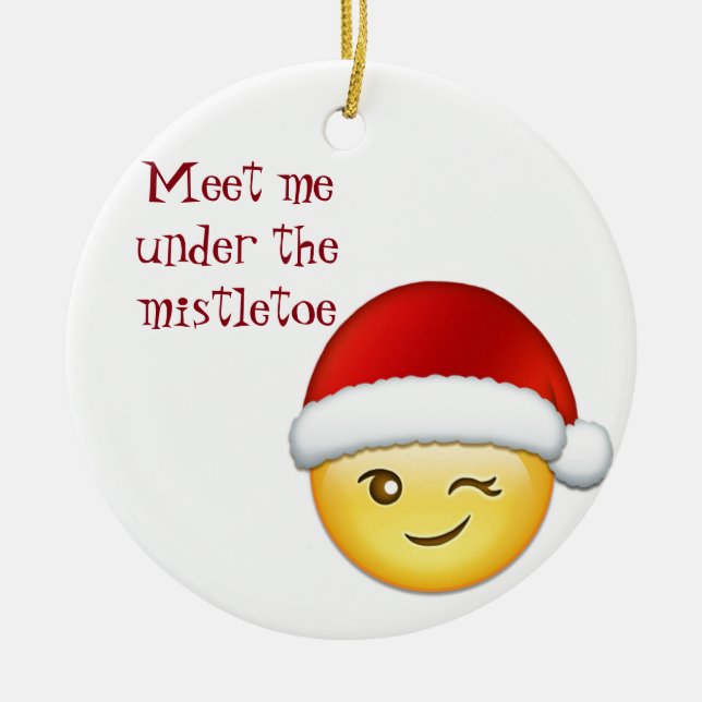 ORNATION ***MÖTA MIG UNDER MISTLETOE*** JULGRANSPRYDNAD KERAMIK (Framsidan)