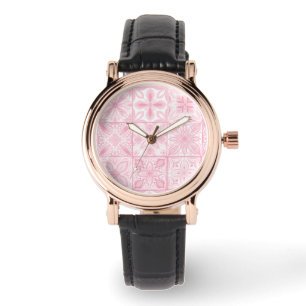 Ornatplattor i rosa armbandsur