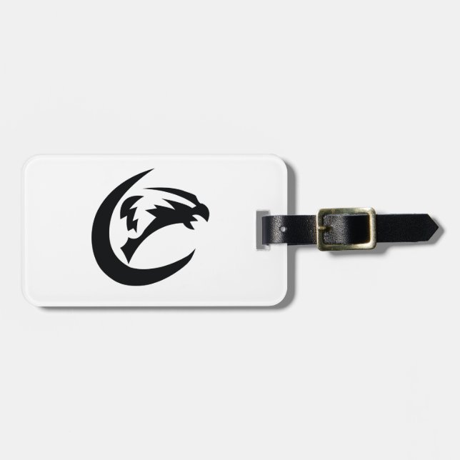 Örnbagagemärkren med läder fäster bagagebricka (Horisontell Framsida)