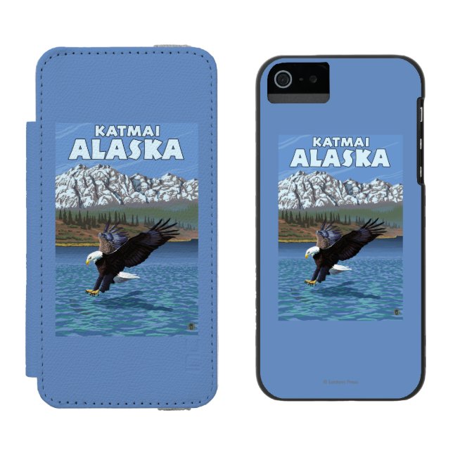Örndykning - Katmai, Alaska Incipio iPhone Wallet Skal (Sida vid Sida)