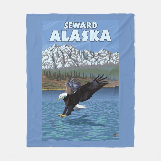 Örndykning - Seward, Alaska Fleecefilt (Framsidan)
