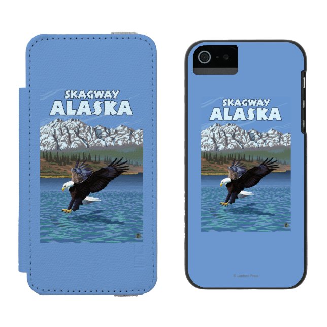 Örndykning - Skagway, Alaska Incipio iPhone Wallet Skal (Sida vid Sida)