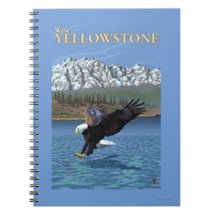 Örndykning - västra Yellowstone, MT Anteckningsbok Med Spiral