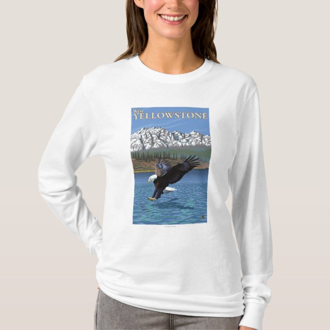 Örndykning - västra Yellowstone, MT T Shirt (Framsida)