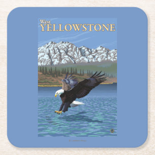 Örndykning - västra Yellowstone, MT Underlägg Papper Kvadrat