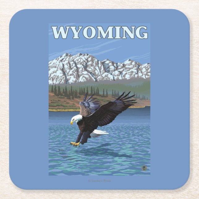 Örndykning - Wyoming Underlägg Papper Kvadrat (Framsidan)