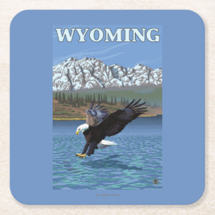Örndykning - Wyoming Underlägg Papper Kvadrat