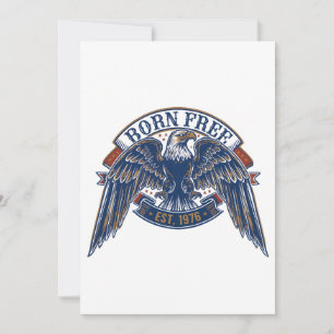 Örnemblem med Born Free-banner, majestätisk örn Inbjudningar