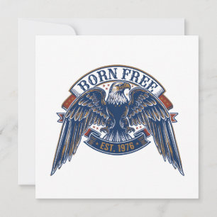 Örnemblem med Born Free-banner, majestätisk örn Inbjudningar