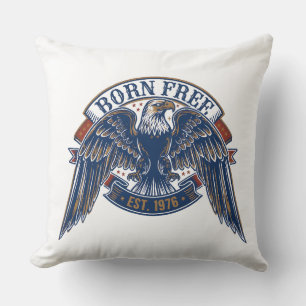 Örnemblem med Born Free-banner, majestätisk örn Kudde