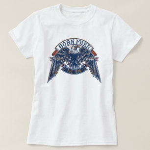 Örnemblem med Born Free-banner, majestätisk örn T Shirt