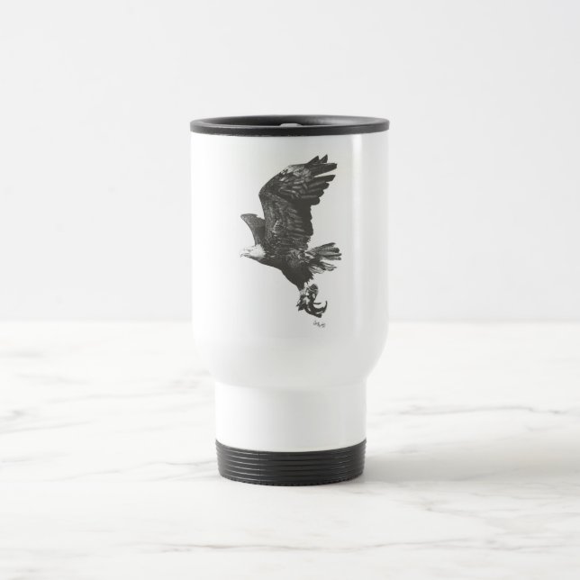 Örnen skrivar och bläcktravel mug resemugg (Center)