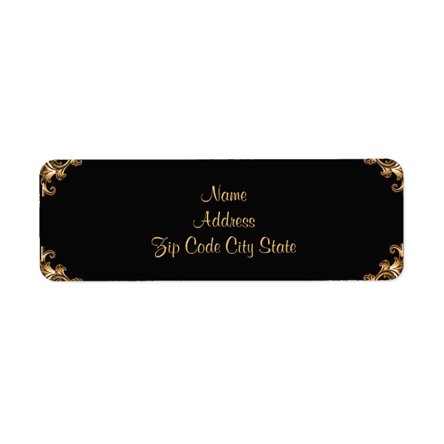 Ornera adressetiketter för snurrning av blommigt returadress etikett (Framsidan)