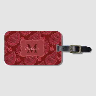 Ornera Burgundy Paisley Mönster Bagagebricka