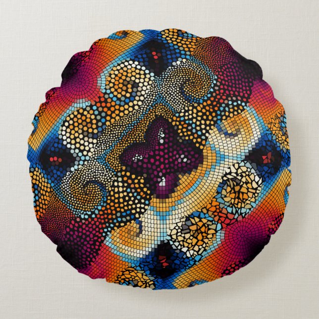 Ornera sömlös bakgrund i struktur. Diagonal vågar Rund Kudde (Framsidan)