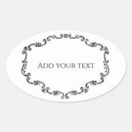 Ornera Vintage Ram Lägg till din text Ovalt Klistermärke