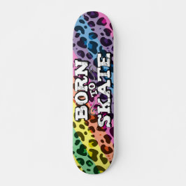Ornerad till skridskog, färglös leopard graffiti-o mini skateboard bräda 18,5 cm