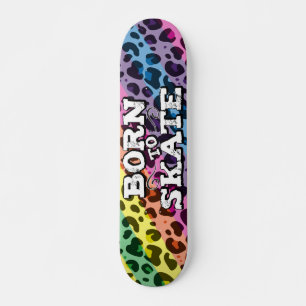 Ornerad till skridskog, färglös leopard graffiti-o mini skateboard bräda 18,5 cm