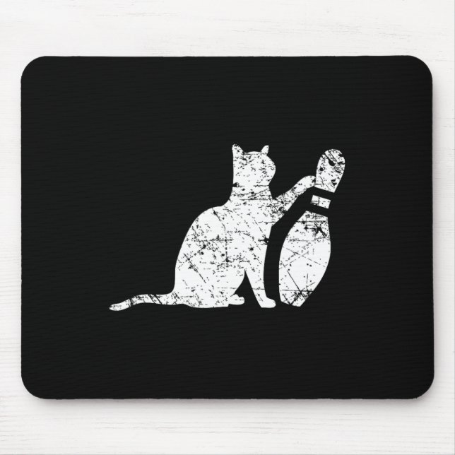 Ornery Alley Cat Tipping Bowling Pin Funny Team Gi Musmatta (Framsidan)