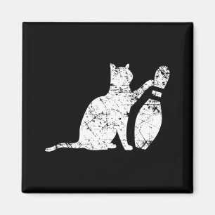 Ornery Alley Cat Tipping Bowling Pin Roligt Team G Magnet
