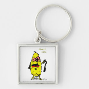 Ornery Maj Keychain Fyrkantig Silverfärgad Nyckelring