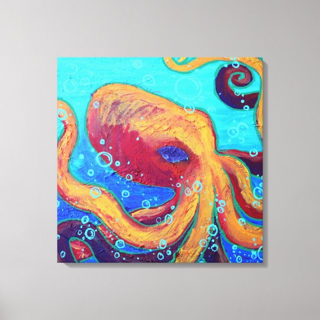 Ornery Octopus Wall Art Canvastryck (Framsida)