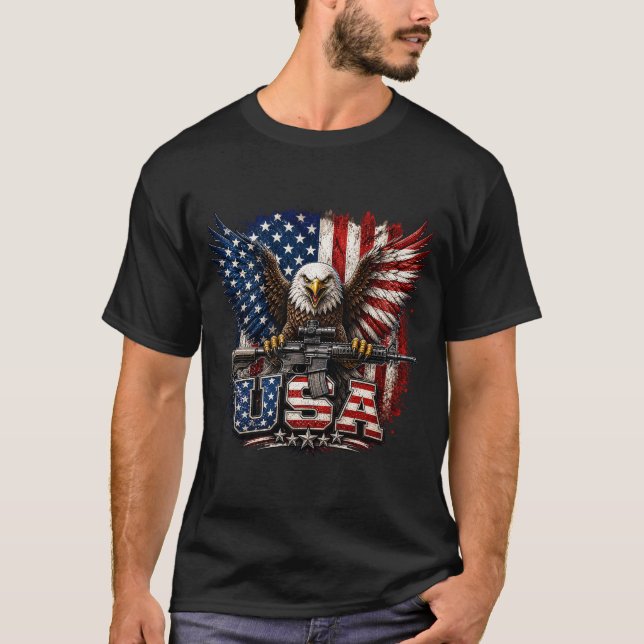 Örnflagga 4 juli t shirt (Framsida)