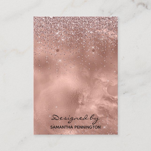 Örning av Visning Ro Guld Faux Foil & Glitter Visitkort (Framsida)