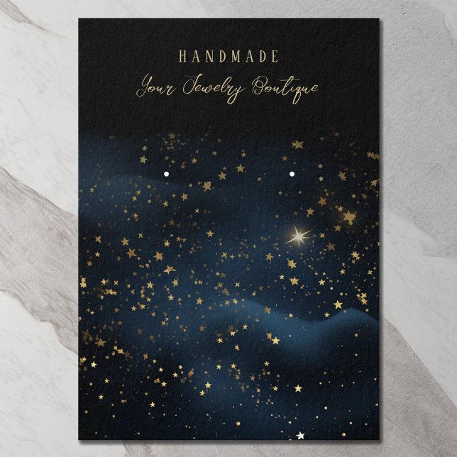 Örning Night Himlar Stars Jewelry Visning Cards Visitkort (Front)
