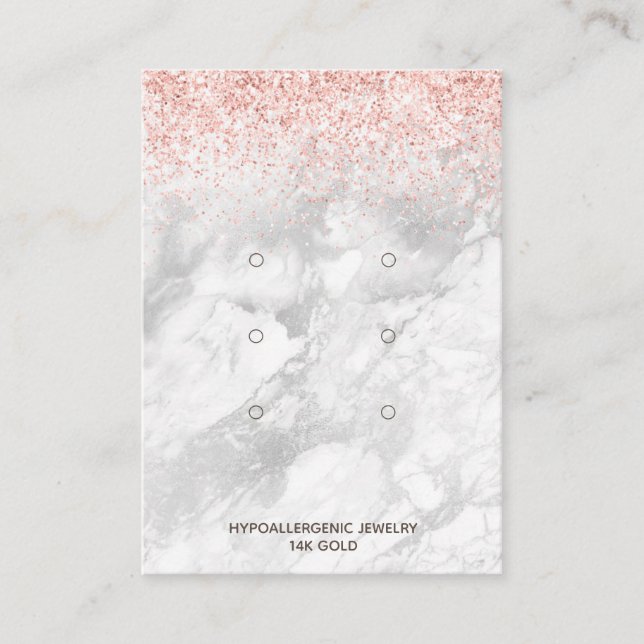 Örning Visning 3 par Ro Guld Glitter Marble Visitkort (Framsida)